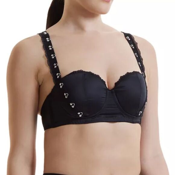 Hanky Panky x Prabal Gurung Hook & Eye Underwire Balconette‎ Bra Black 36C Nwt - Picture 4 of 8